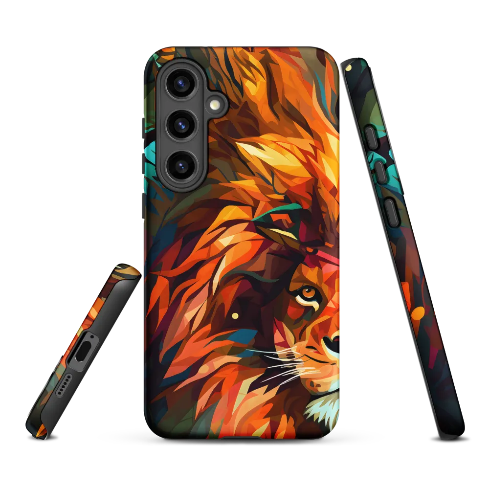Majestic Gaze: The Polygonal Lion