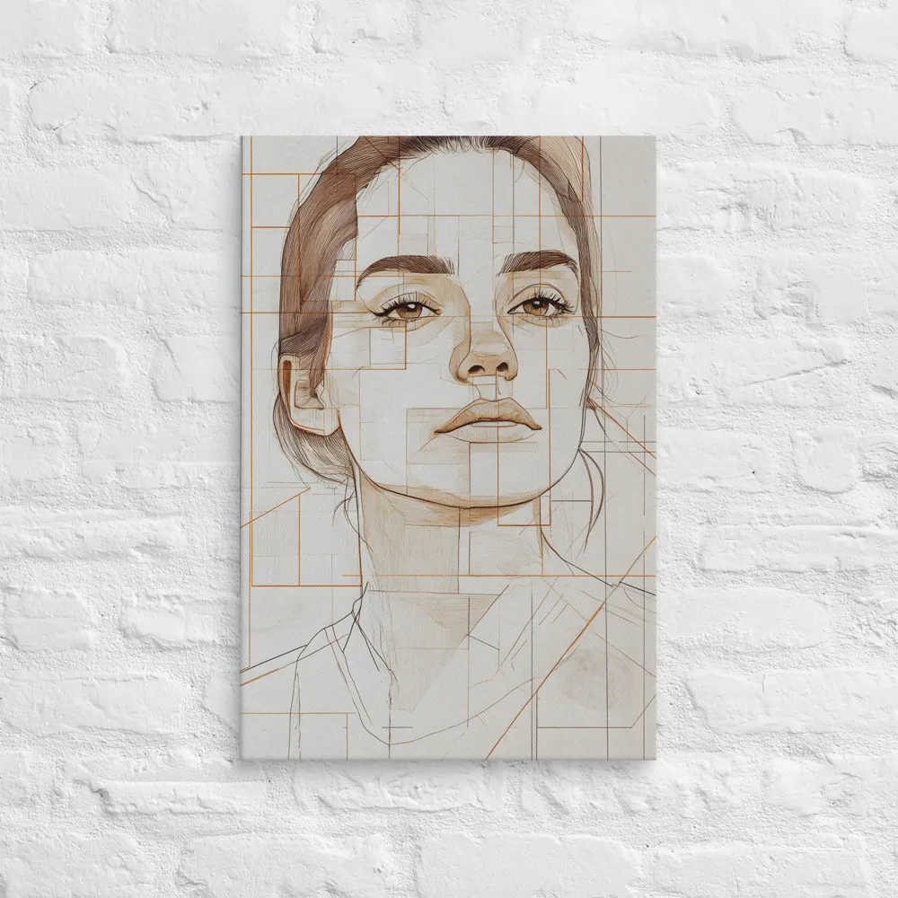 Geometric Serenity: A Minimalist Portrait | Canvas | 16″×24″