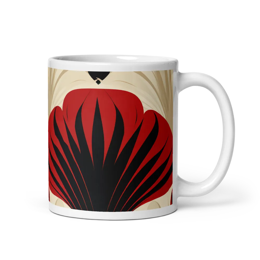 Elegance in Bloom: An Art Deco Floral Reverie | Mug with White inside | 11 oz