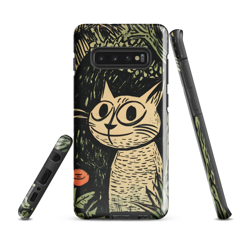 Whimsical Cat in the Forest | Phone Case |  S10 Plus | Tough Case | Glossy