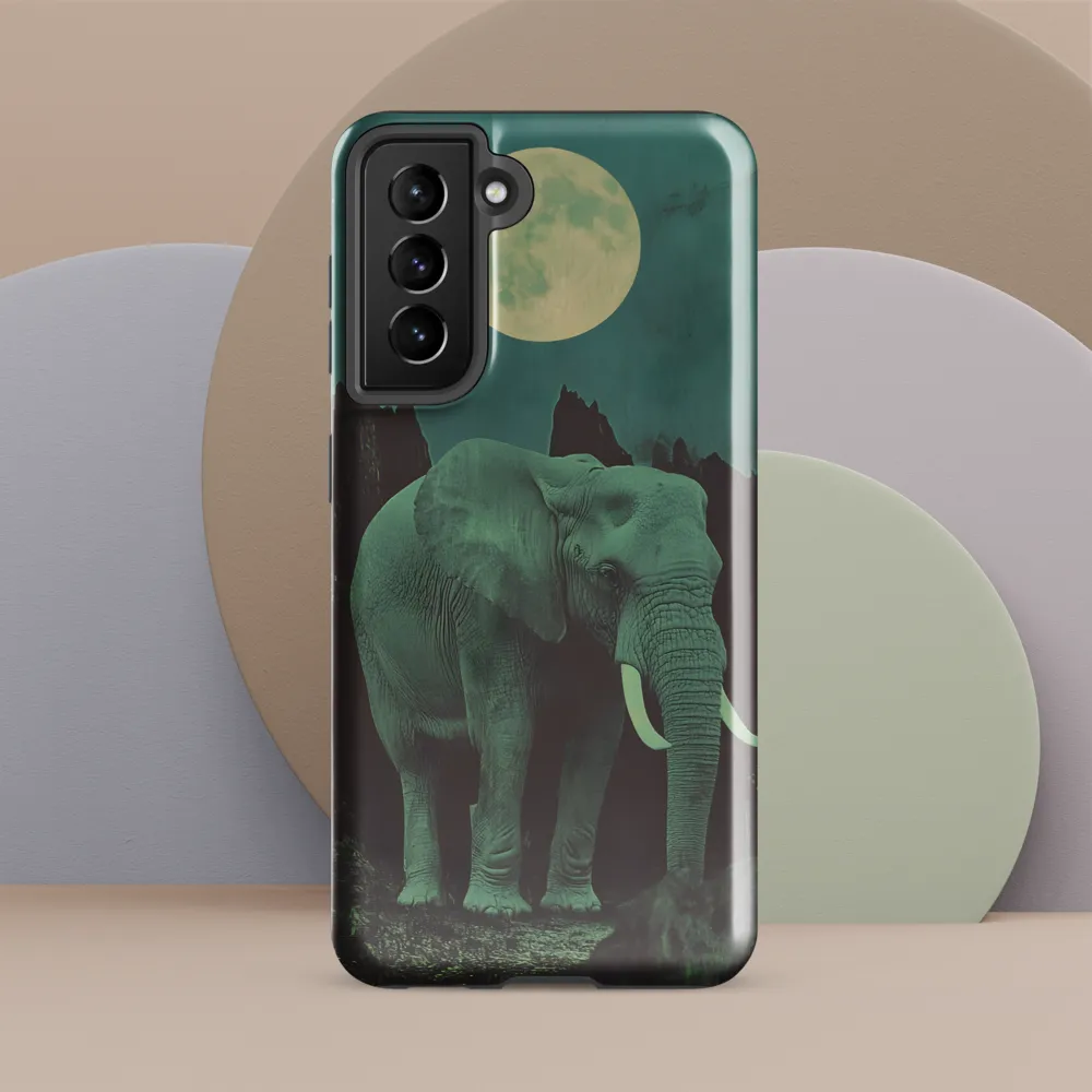 Ethereal Presence: Elephant Under a Full Moon