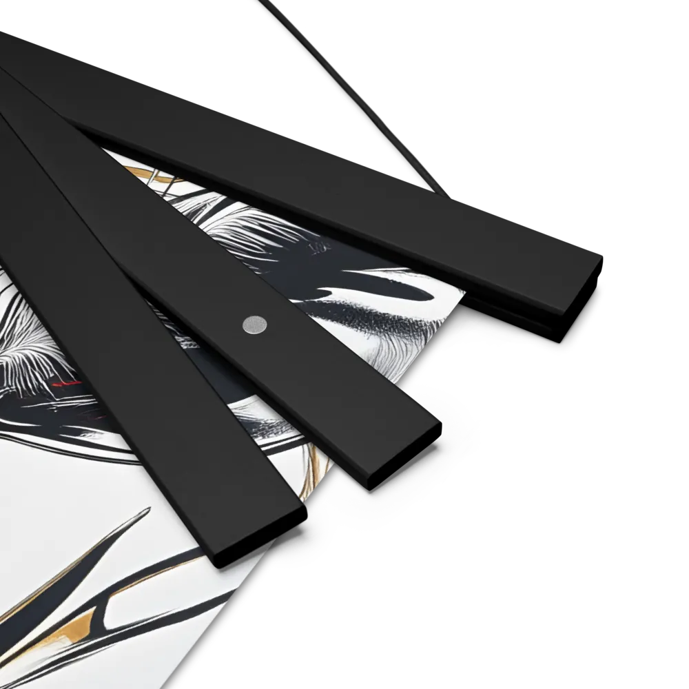 Floral Elegance: The Giraffe's Portrait | Poster With Black Wood Hanger | 14″×14″