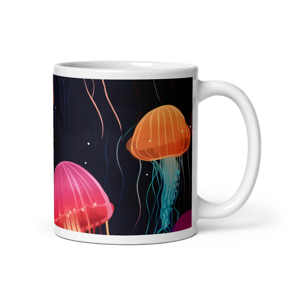 Ethereal Dance of Jellyfish | Mug with White inside | 11 oz