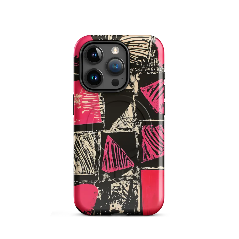 Geometric Symphony in Pink and Black