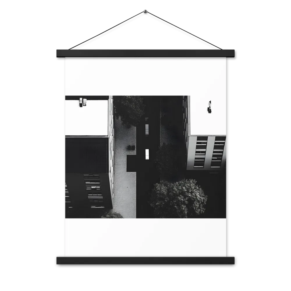 Urban Serenity from Above | Poster With Black Wood Hanger | 18″×24″