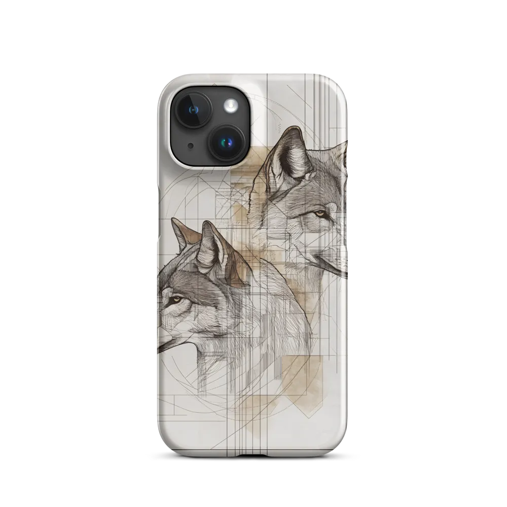 Geometric Harmony: The Essence of Wolves | Phone Case |  15 | Snap Case | Glossy