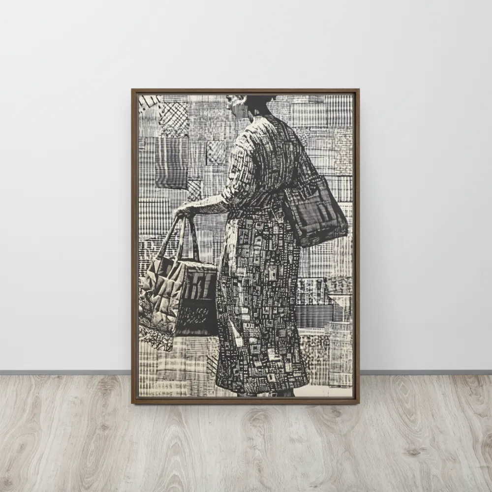 Urban Reflections: A Shopping Narrative | Canvas with Brown Frame | 20″×28″
