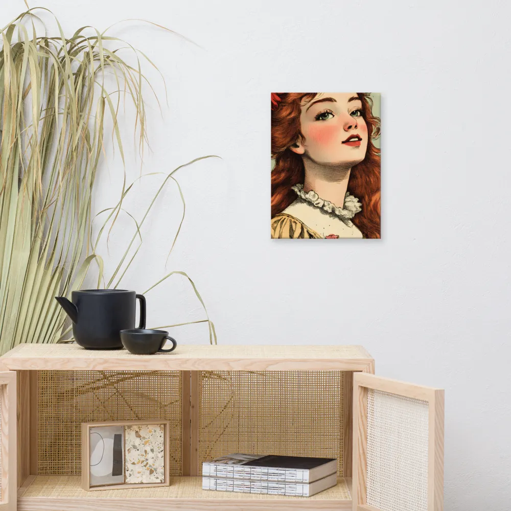 Whimsical Portrait of a Flower-Adorned Girl | Canvas | 12″×16″