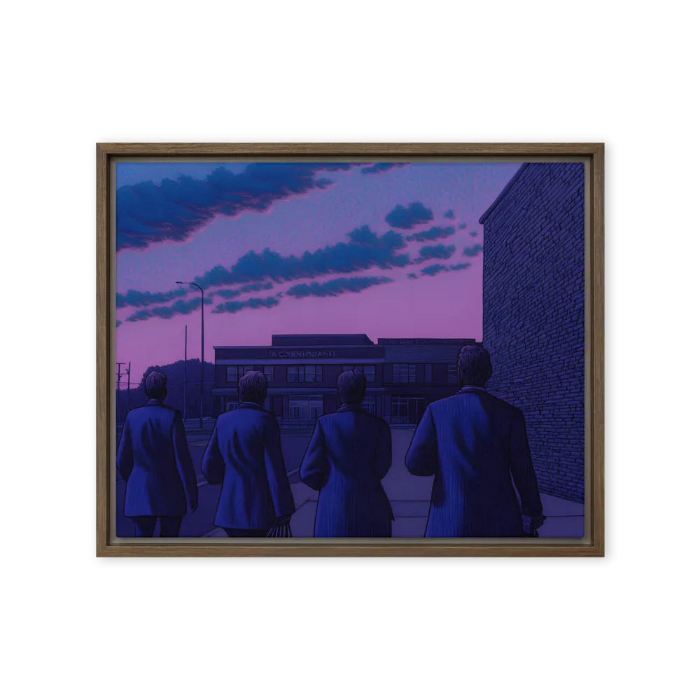 The Twilight Stroll | Canvas with Brown Frame | 16″×20″