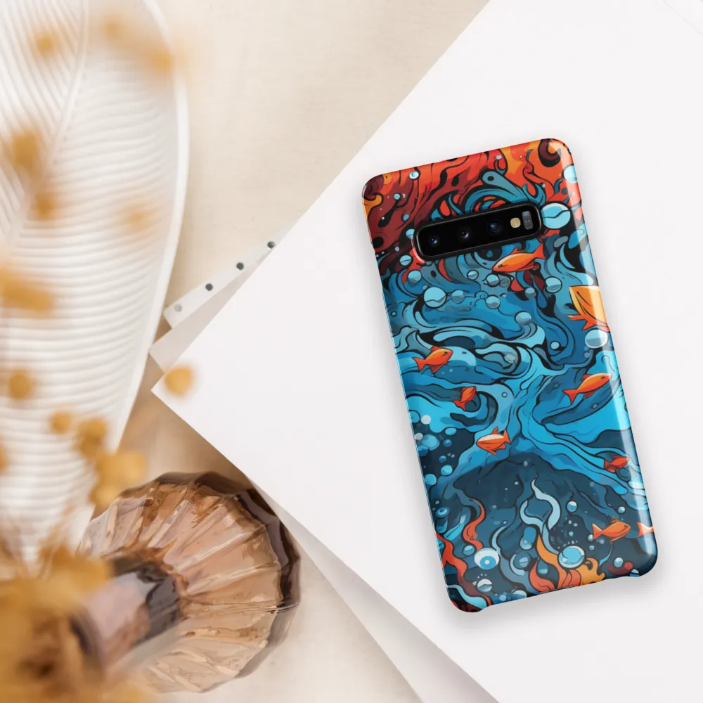 Fluid Harmony: Ocean and Flames | Phone Case |  S10 Plus | Snap Case | Glossy