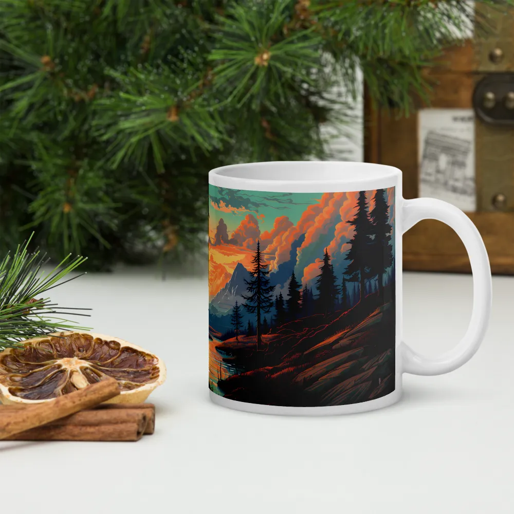 Tranquil Sunset Over the Majestic Mountains | Mugs | Multiple Sizes & Colors