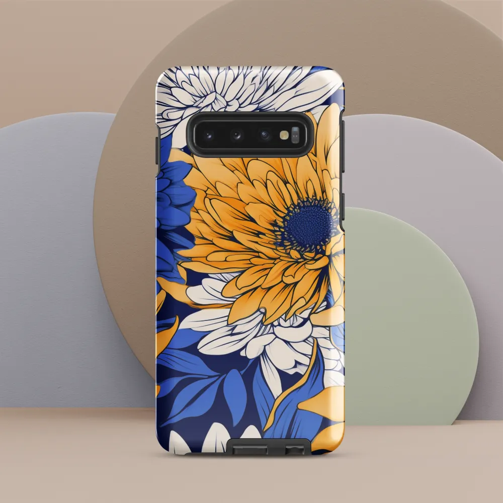 Floral Harmony in Blue and Yellow