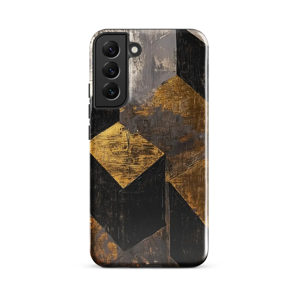 Geometric Harmony in Gold and Black | Phone Case |  S22 Plus | Tough Case | Glossy