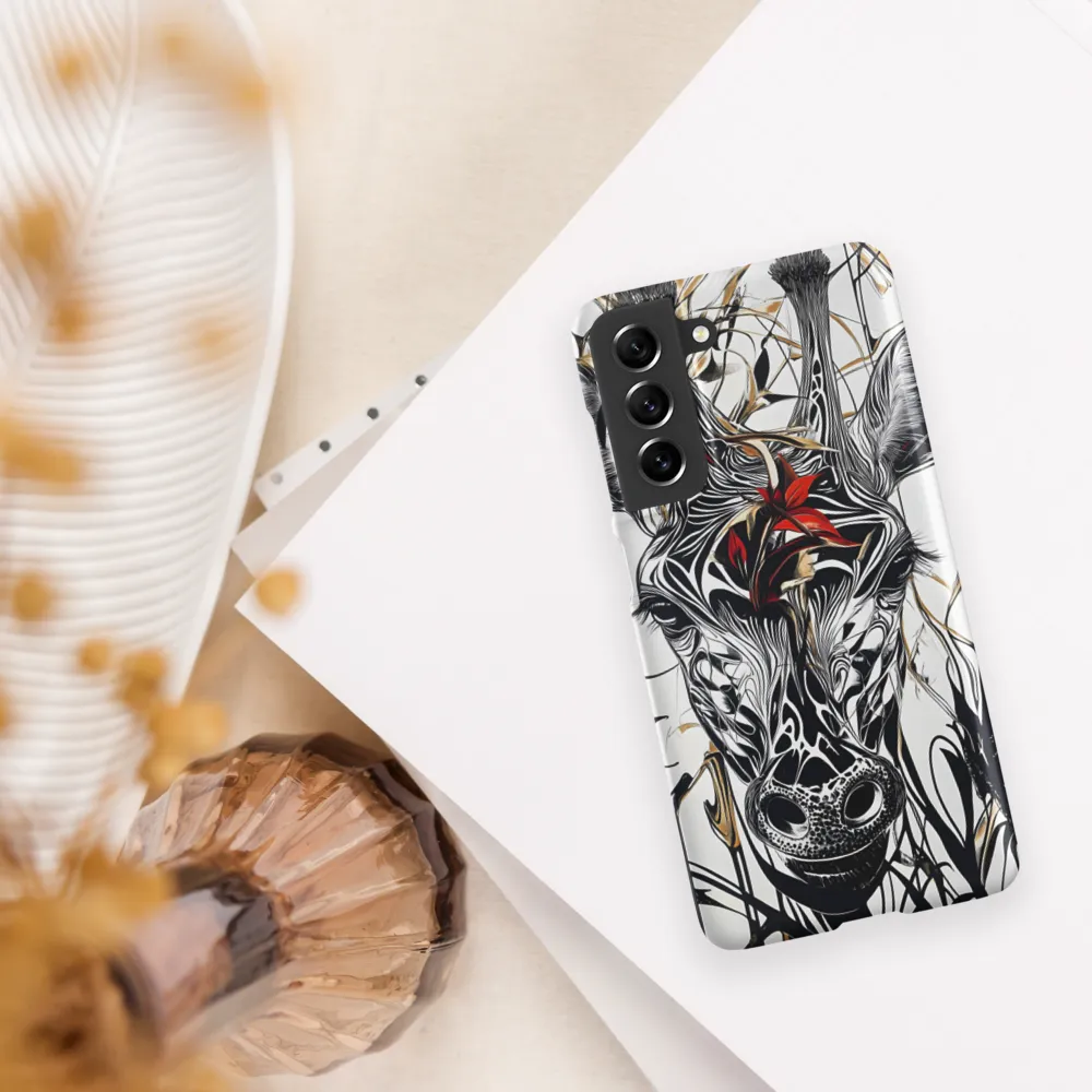 Floral Elegance: The Giraffe's Portrait