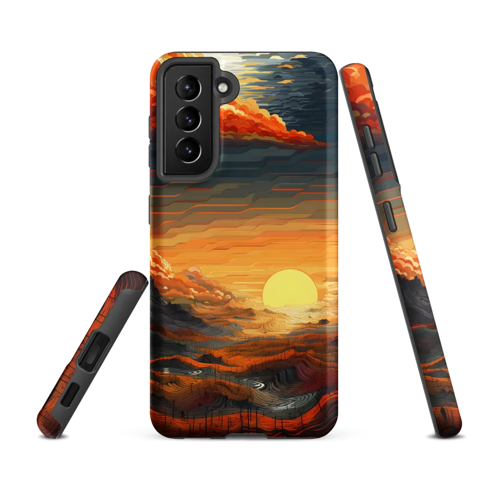 Ethereal Sunset: A Serene Landscape in Flowing Forms | Phone Case |  S21 FE | Tough Case | Matte