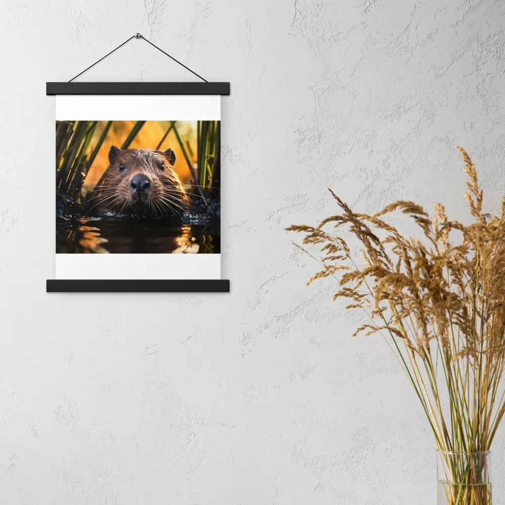 Beaver Serenity: A Natural Portrait | Poster With Black Wood Hanger | 11″×14″