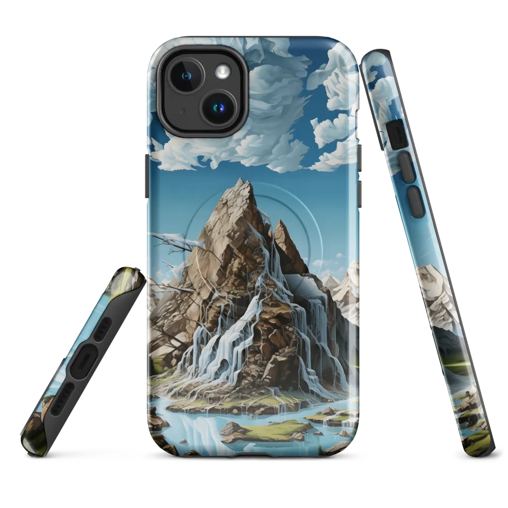 Majestic Cascade: A Mountain Masterpiece | Phone Case |  14 Plus | MagSafe® Tough Case | Glossy