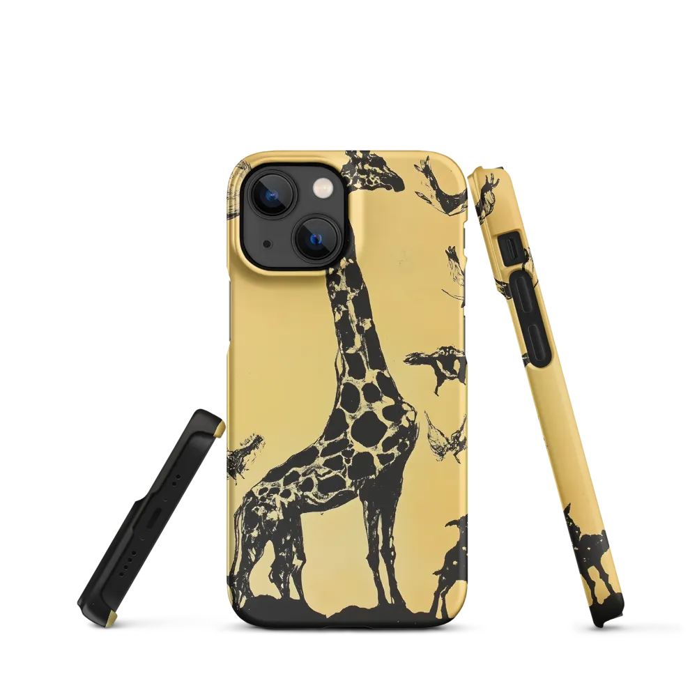 Whimsical Harmony of Giraffe and Birds