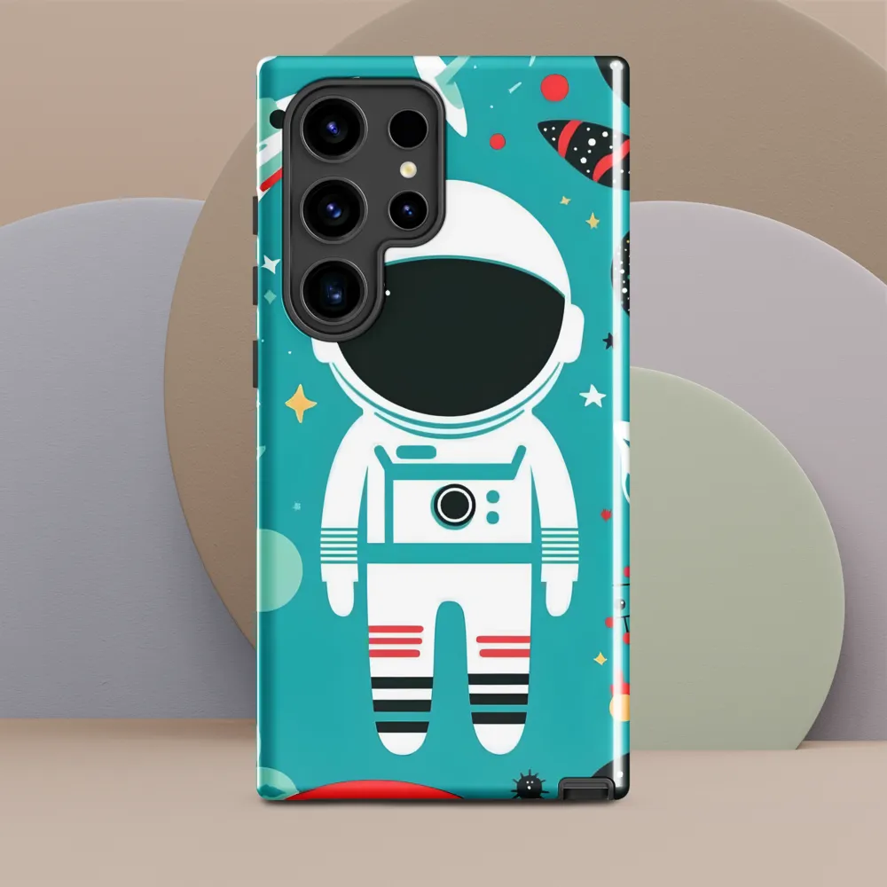 Whimsical Astronaut in Cosmic Wonderland | Phone Case |  S24 Ultra | Tough Case | Glossy
