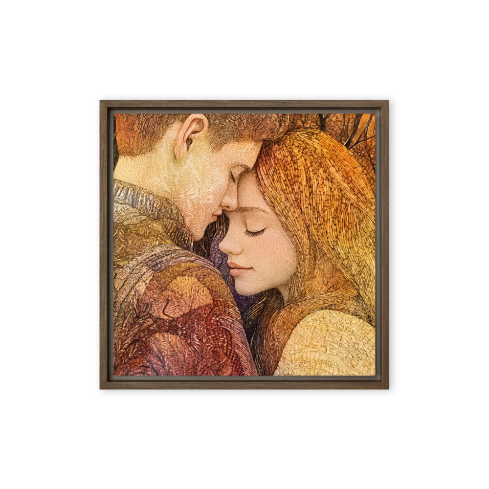 Embrace of Autumn | Canvas with Brown Frame | 16″×16″