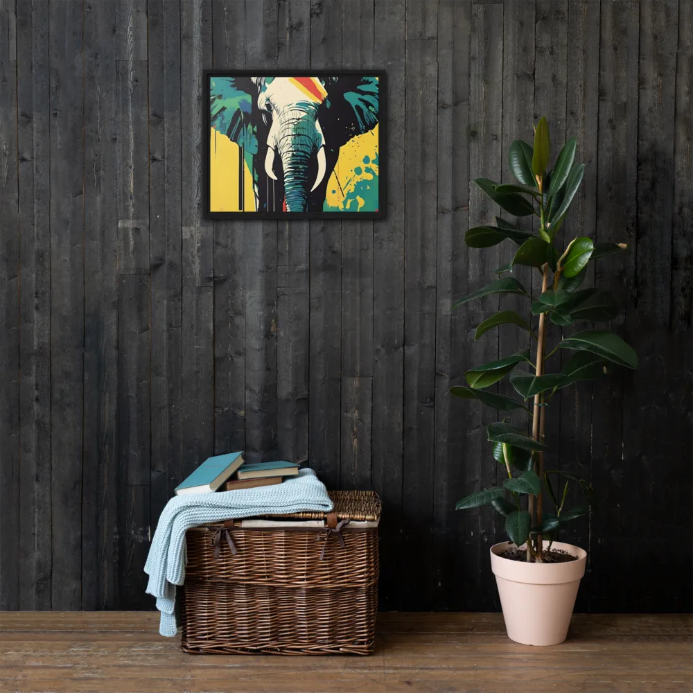 Elegance of the Wild: A Colorful Harmony | Canvas with Black Frame | 16″×20″