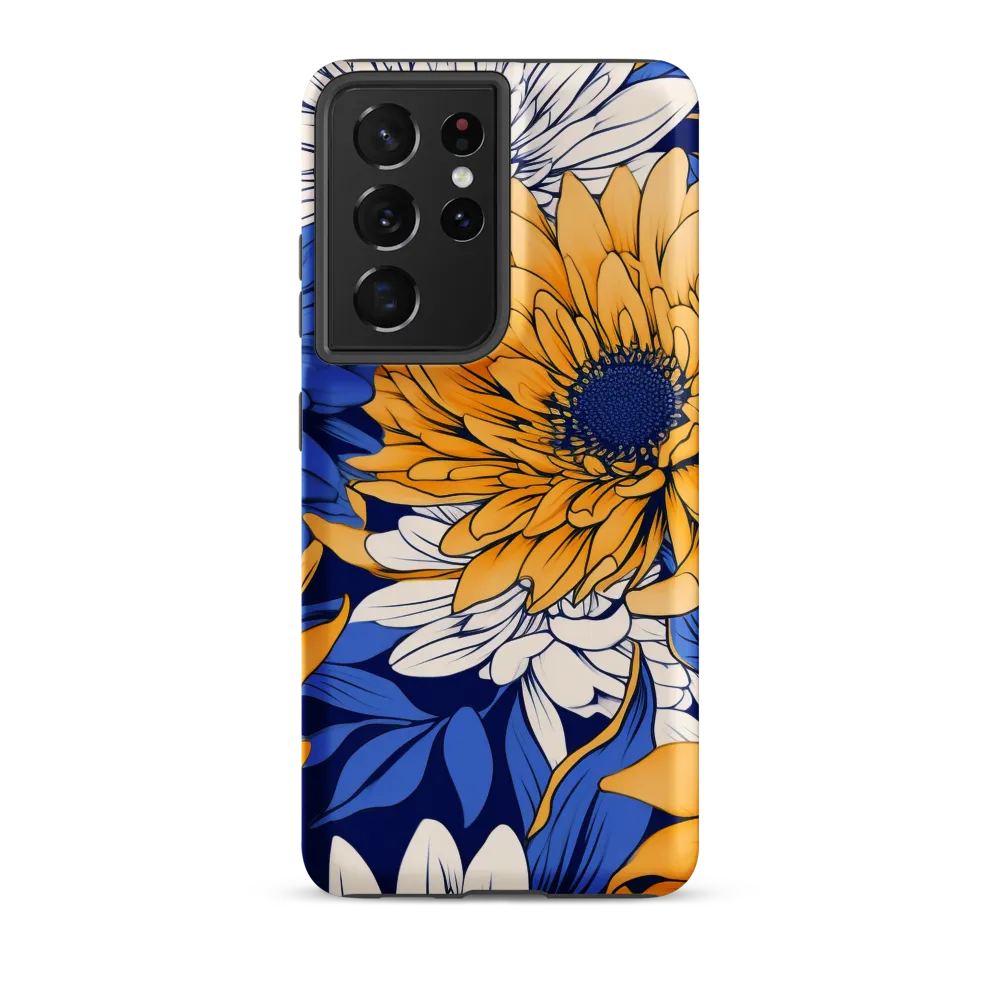 Floral Harmony in Blue and Yellow