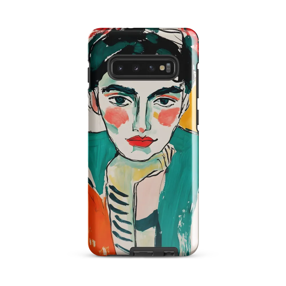 Contemplative Portrait in Bold Hues | Phone Case |  S10 Plus | Tough Case | Glossy