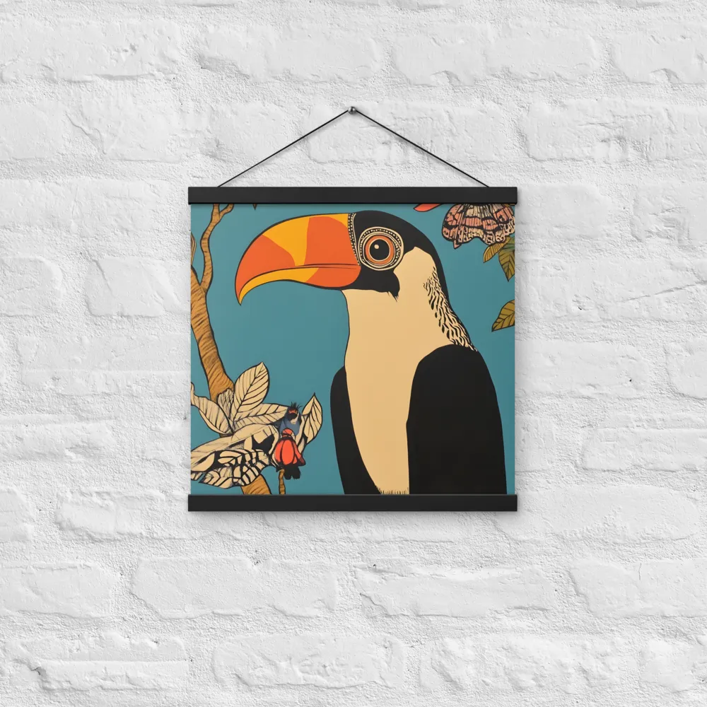 Tropical Majesty: The Toucan at Rest | Poster With Black Wood Hanger | 16″×16″