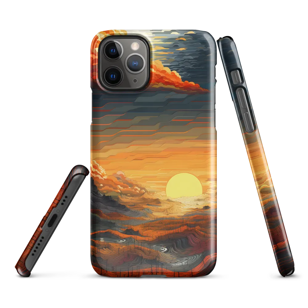 Ethereal Sunset: A Serene Landscape in Flowing Forms | Phone Case |  11 Pro | Snap Case | Glossy