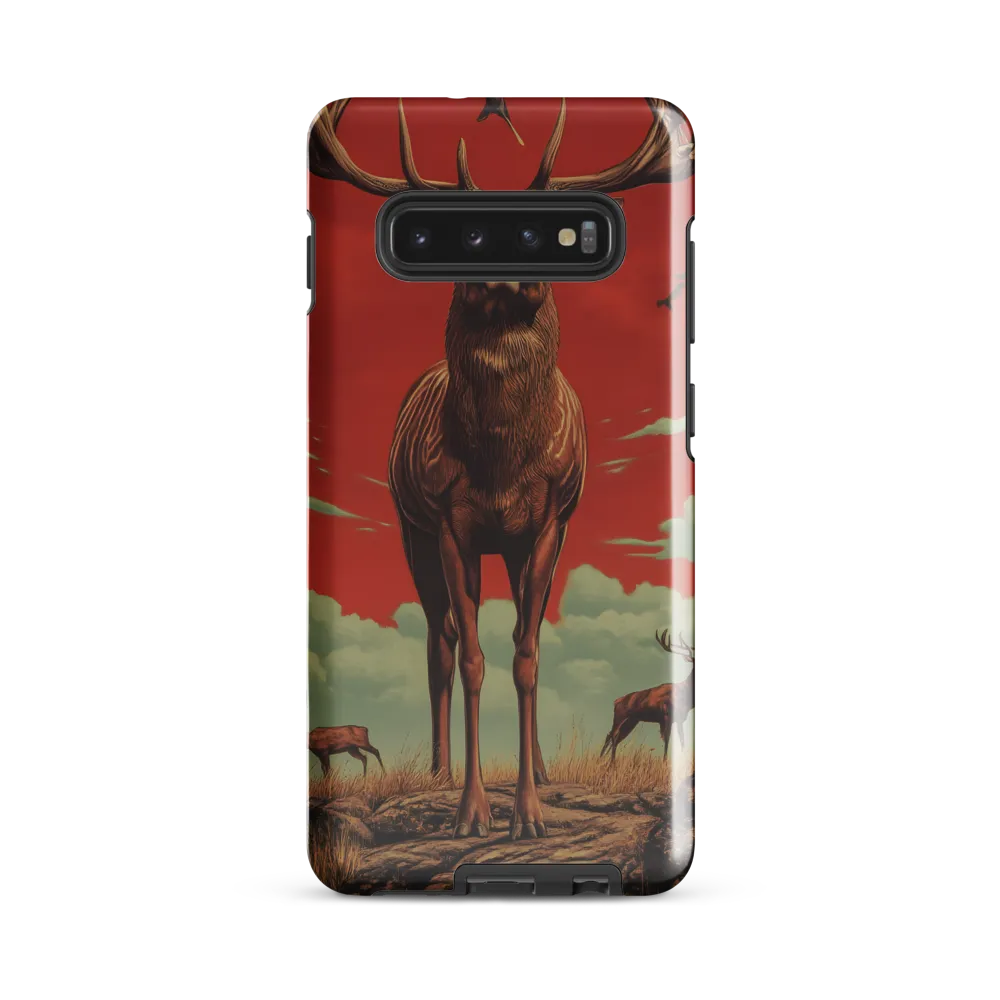 Majesty in Red: The Stalwart Stag | Phone Case |  S10 Plus | Tough Case | Glossy