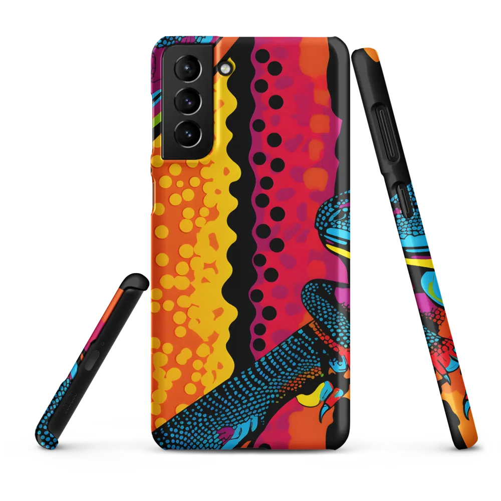 Colorful Encounters: The Playful Geckos | Phone Case |  S21 Plus | Snap Case | Matte