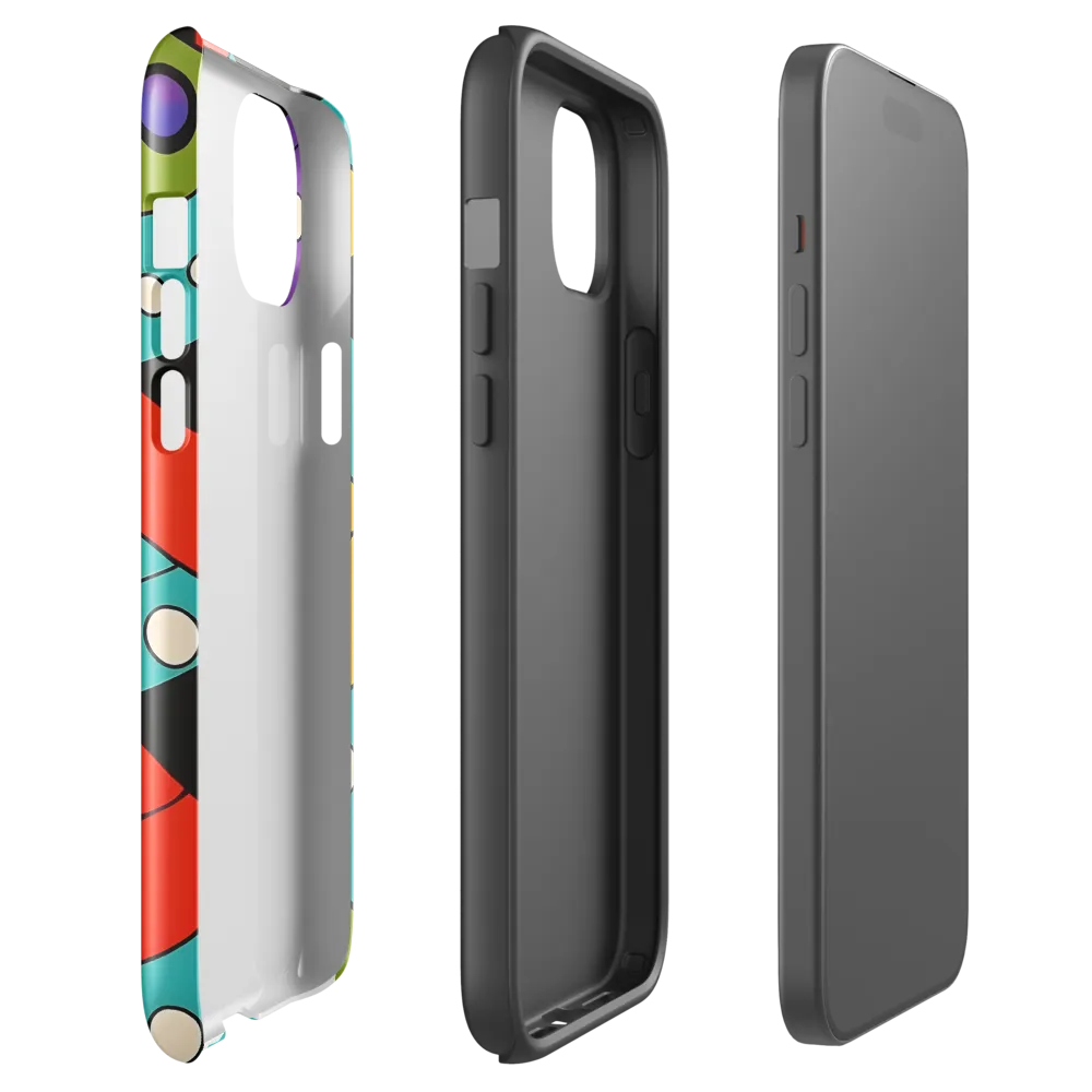 Vibrant Geometric Harmony | Phone Case |  15 Plus | Tough Case | Glossy