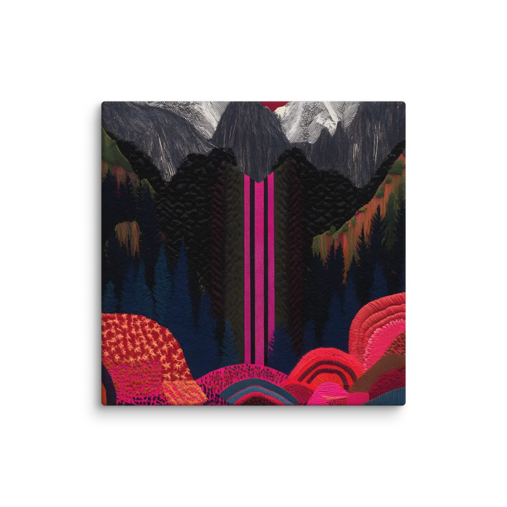 Ethereal Cascade: A Surreal Landscape | Canvas | 16″×16″