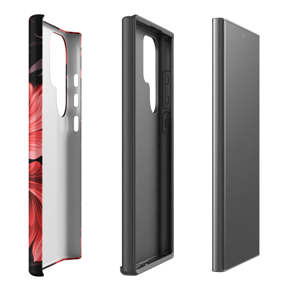 Tropical Elegance in Red | Phone Case |  S23 Ultra | Tough Case | Matte