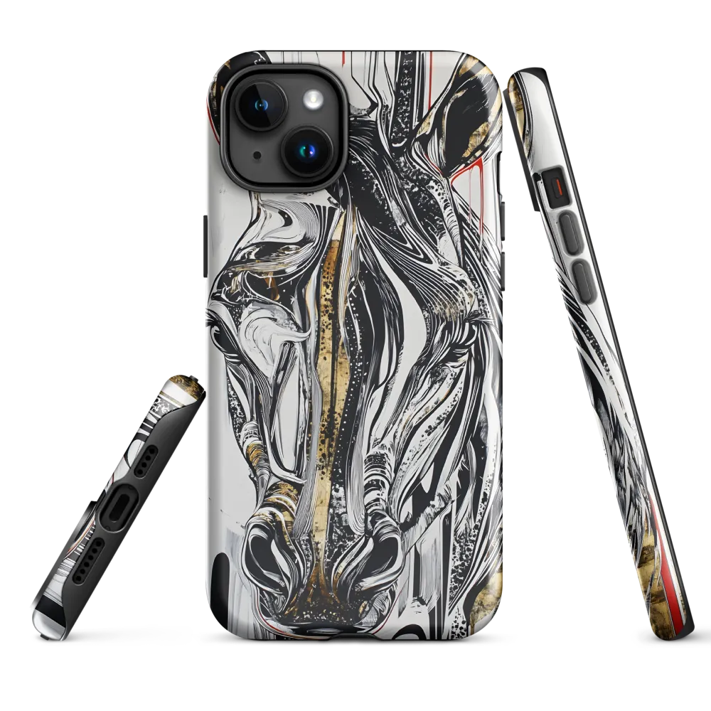 Ethereal Majesty: The Abstract Zebra | Phone Case |  15 Plus | Tough Case | Glossy