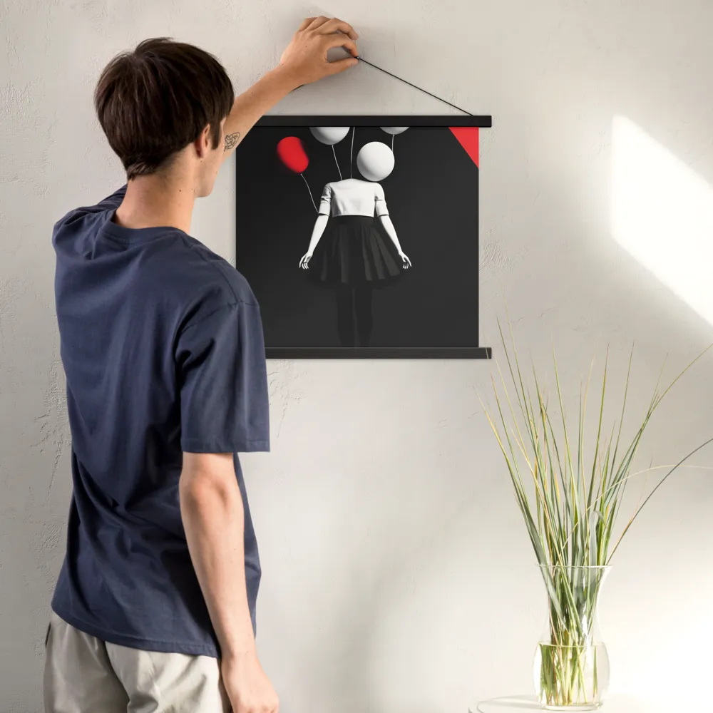 Suspended in Mystery | Poster With Black Wood Hanger | 18″×18″