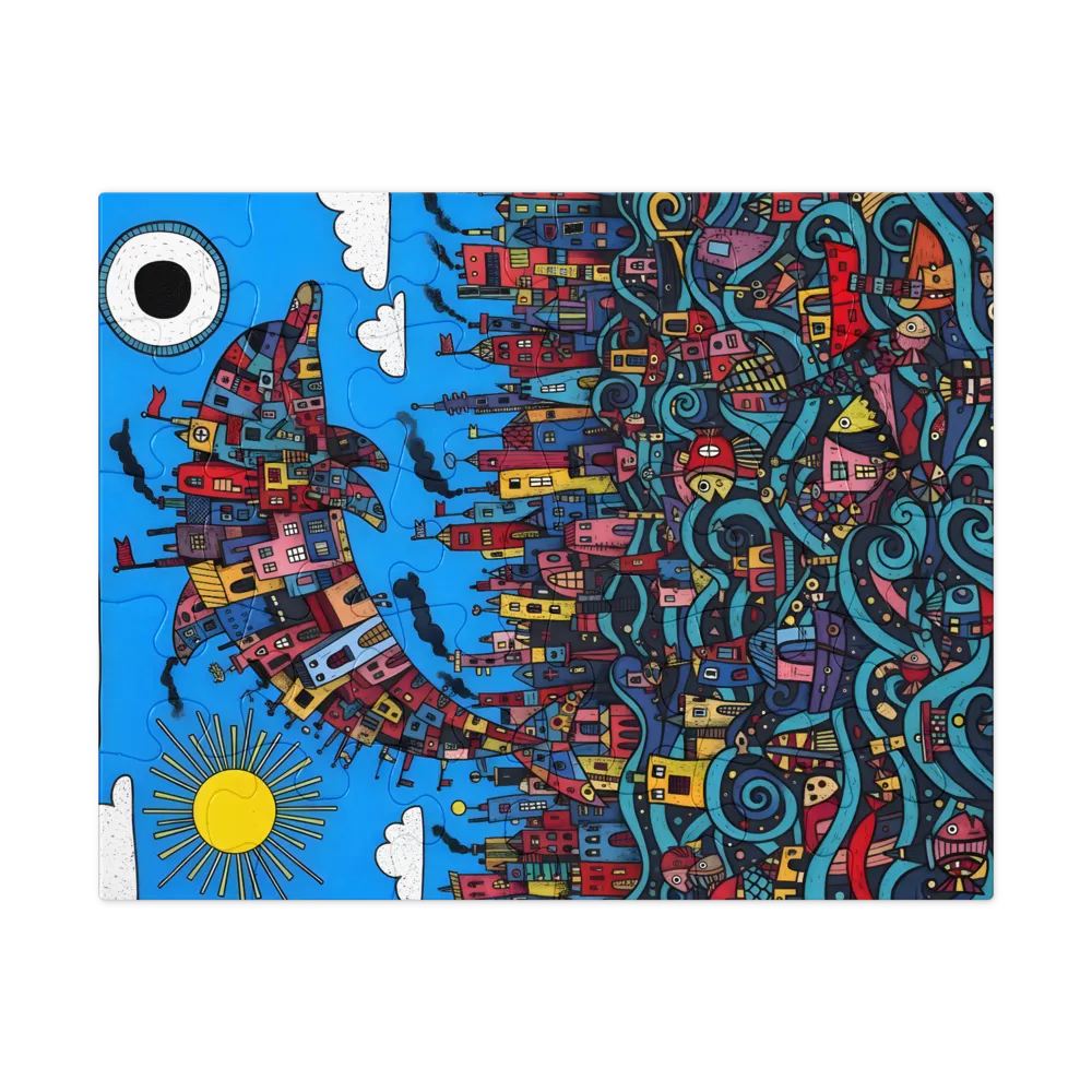Dolphin City 
 Jigsaw Puzzle in Tin Box