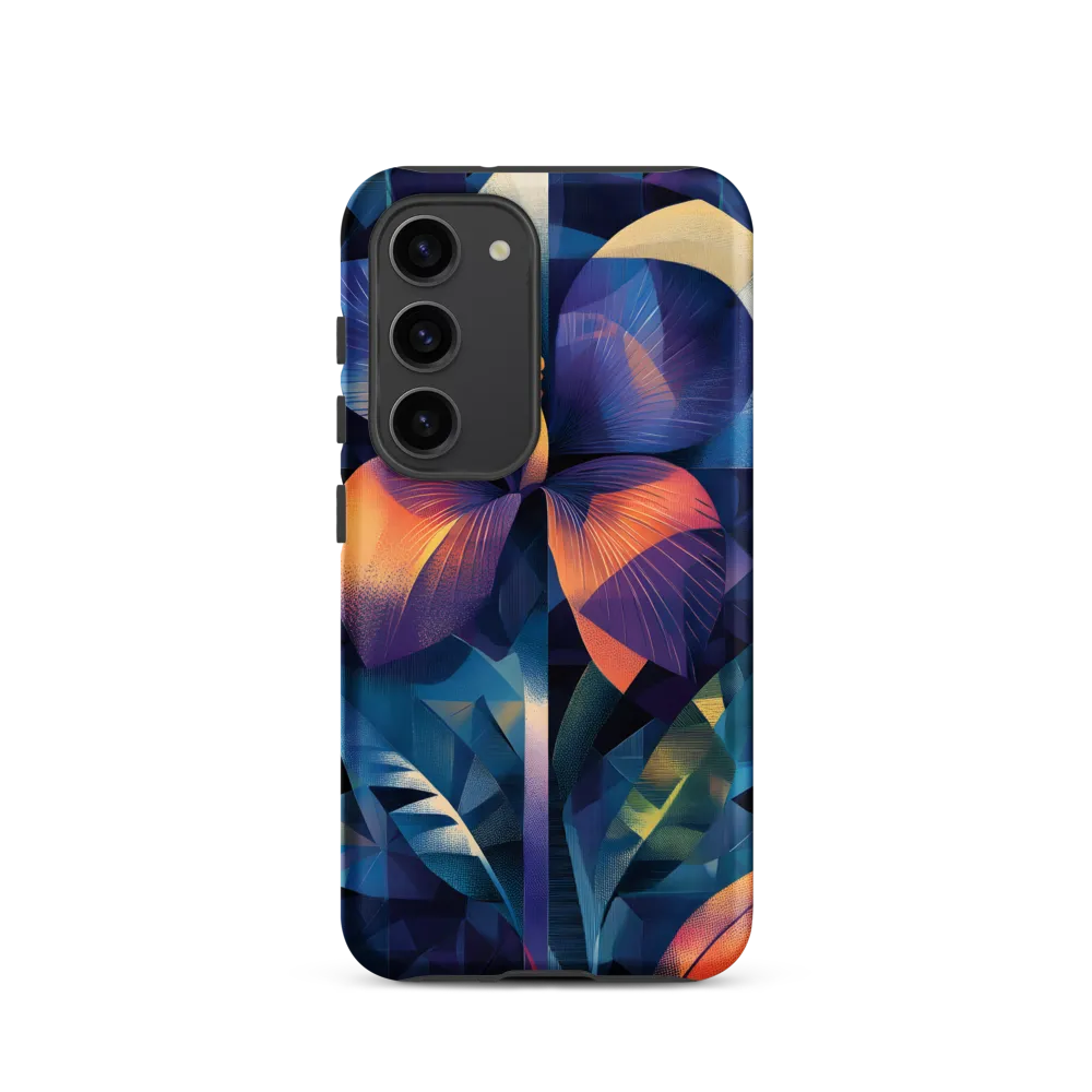 Iridescent Orchid in Geometric Night