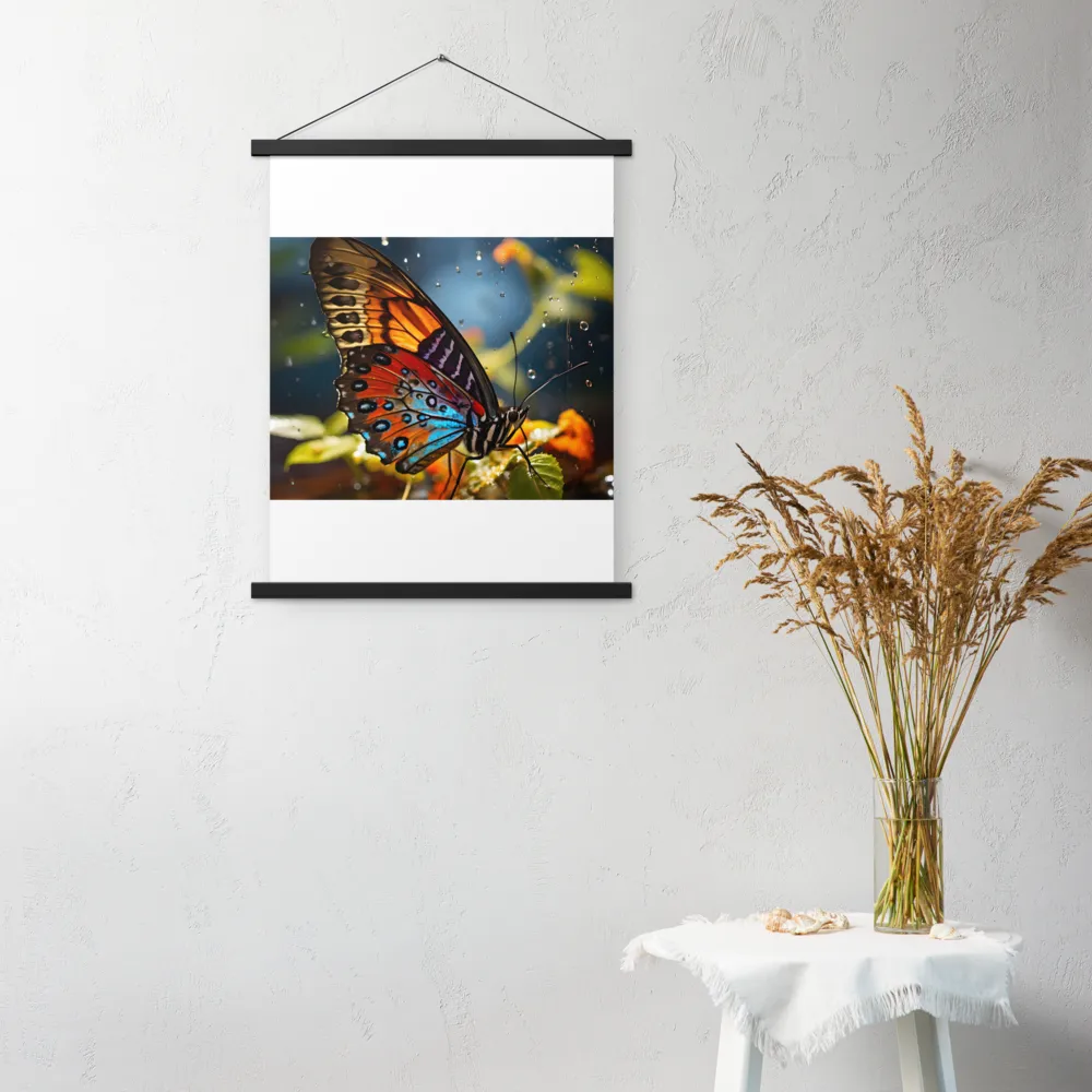 Dance of Colors: The Butterfly's Elegance | Poster With Black Wood Hanger | 18″×24″
