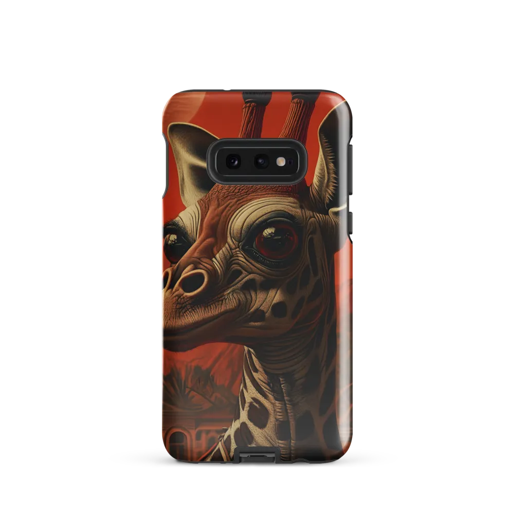 Whimsical Giraffe in an Orange Dreamscape