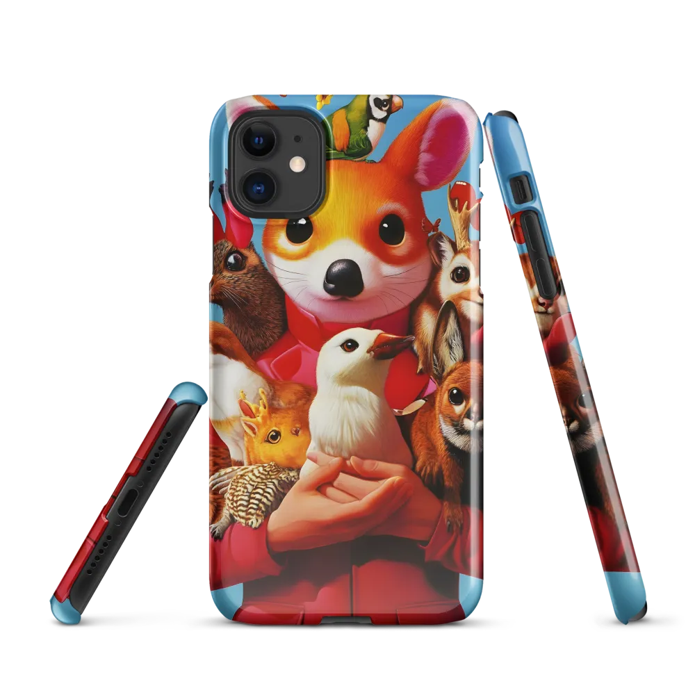 Harmony in Whimsy: A Modern Animal Ensemble | Phone Case |  11 | Snap Case | Glossy