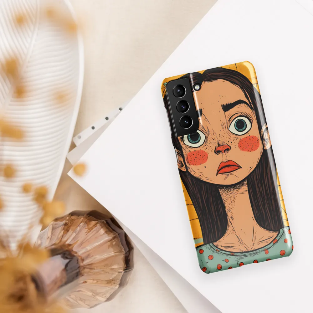Wide-Eyed Portrait on Distressed Yellow Planks