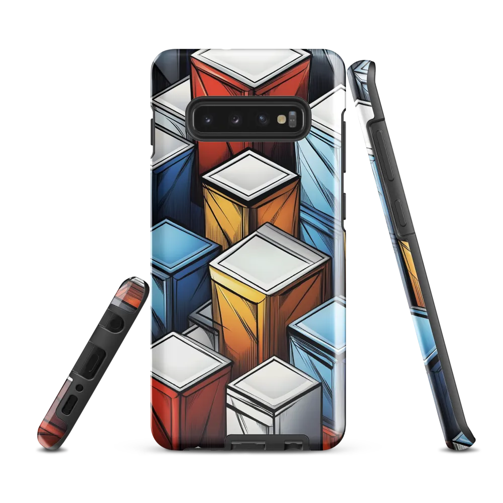 Geometry of Colorful Containers | Phone Case |  S10 Plus | Tough Case | Glossy