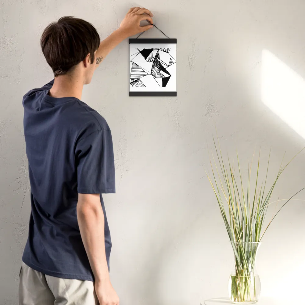 Dynamic Geometry in Ink | Poster With Black Wood Hanger | 8″×10″