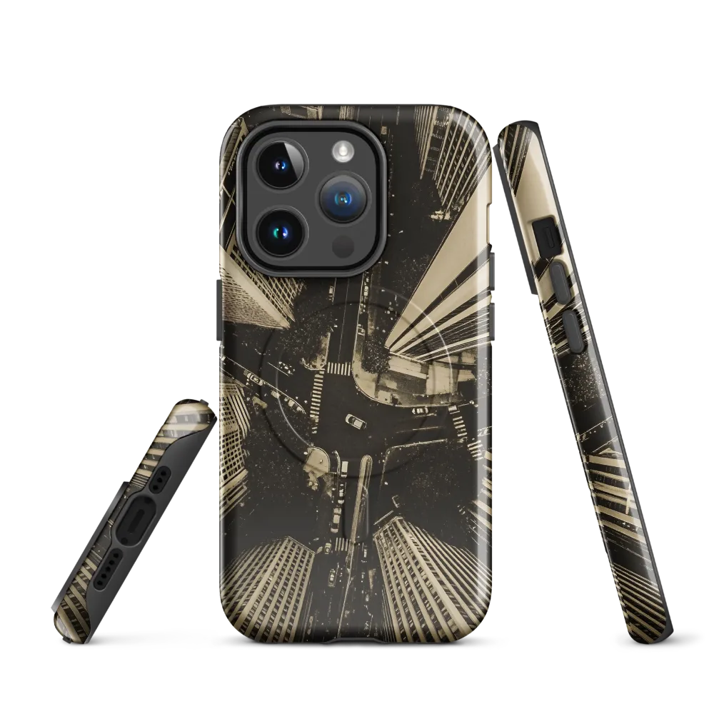 Urban Symphony: Aerial Perspective of City Life | Phone Case |  14 Pro | MagSafe® Tough Case | Glossy