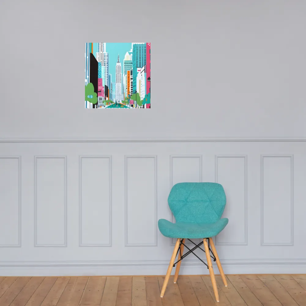 Urban Symphony: A Modern Cityscape | Poster | 18″×18″