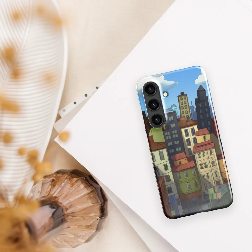 Urban Symphony: A Colorful Cityscape | Phone Case |  S24 | Snap Case | Glossy