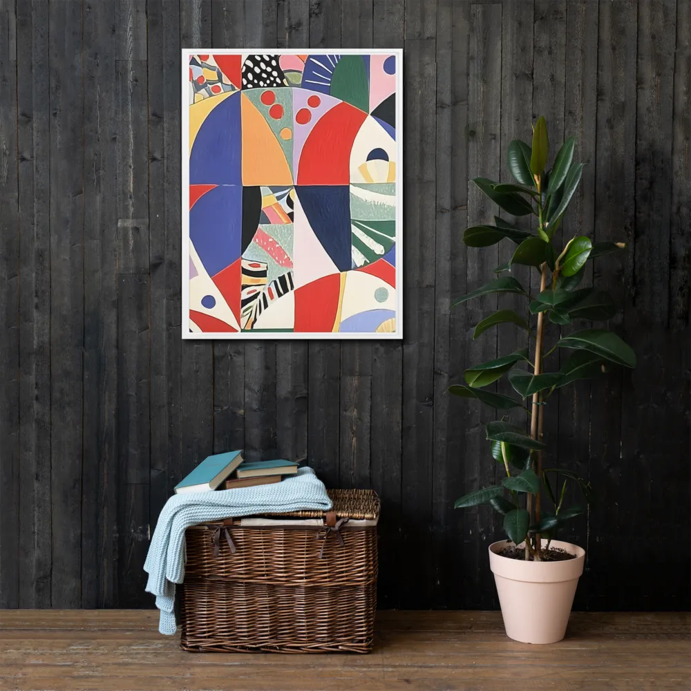 Dynamic Mosaic Symmetry | Canvas with White Frame | 24″×32″