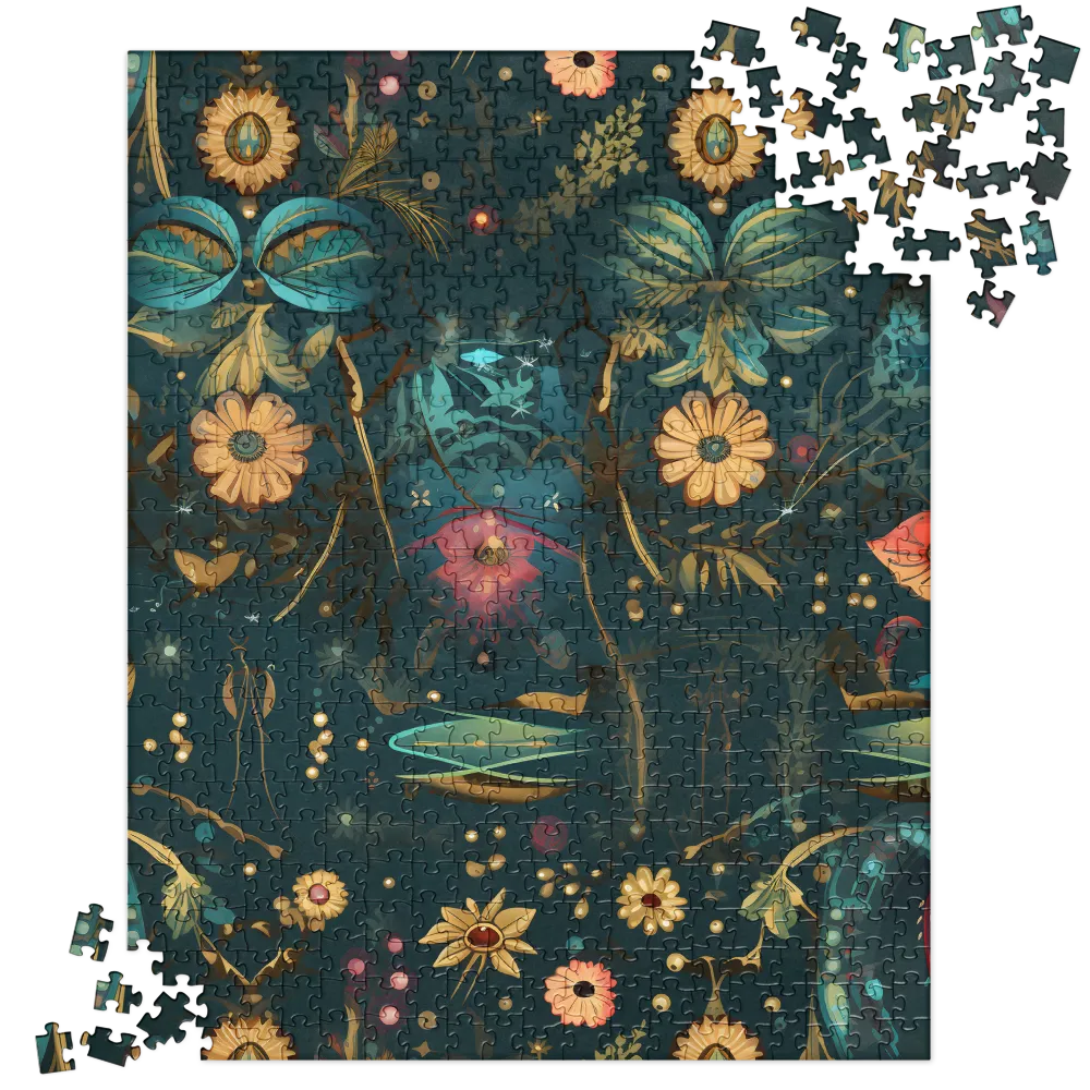 Whimsy in Flora: An Art Nouveau Journey | Jigsaw Puzzle | 520 pieces