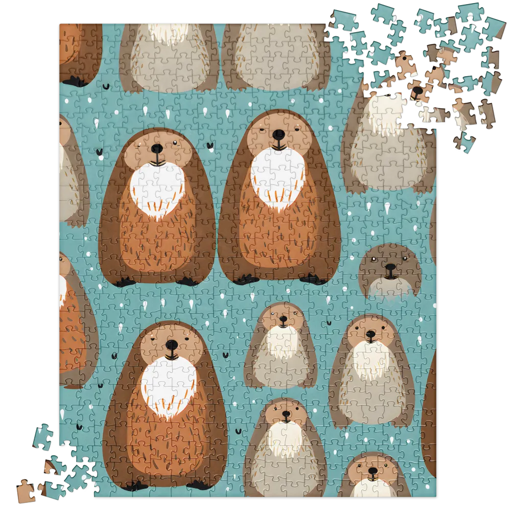 Whimsical Otter Pattern | Jigsaw Puzzle | 520 pieces